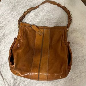 Chloé Heloise Shoulder Bag camel leather w/brass hardware very good condition